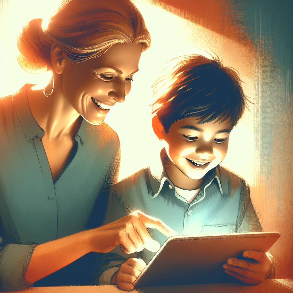 Teacher guiding student with interactive reading lesson