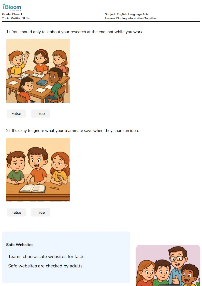 Finding Information Together Lesson for Class 1