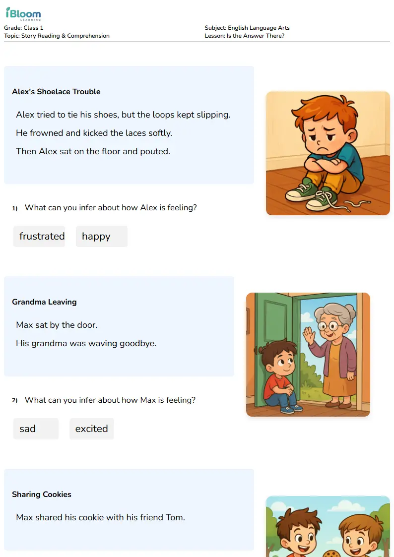 Is the Answer There? Lesson for Class 1 | iBloom