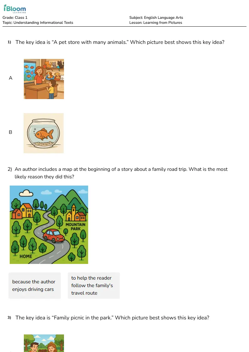 Learning from Pictures Lesson for Class 1 | iBloom
