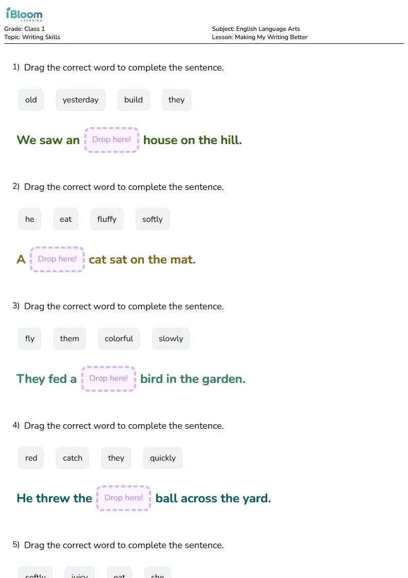 Making My Writing Better Lesson for Class 1 | iBloom