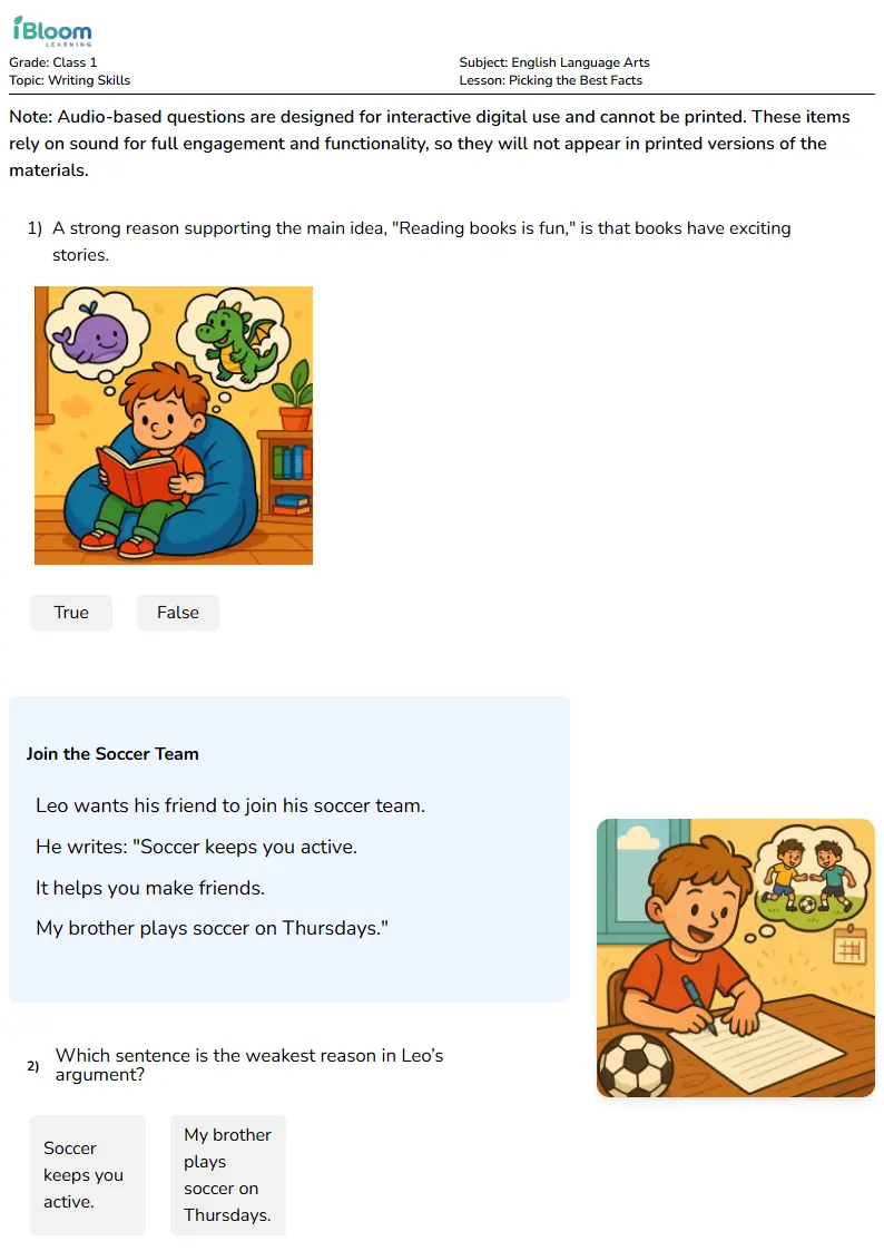 Picking the Best Facts Lesson for Class 1 | iBloom