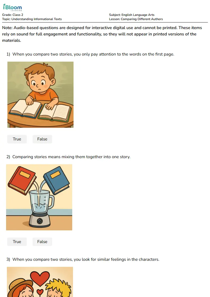Comparing Different Authors Lesson for Class 2