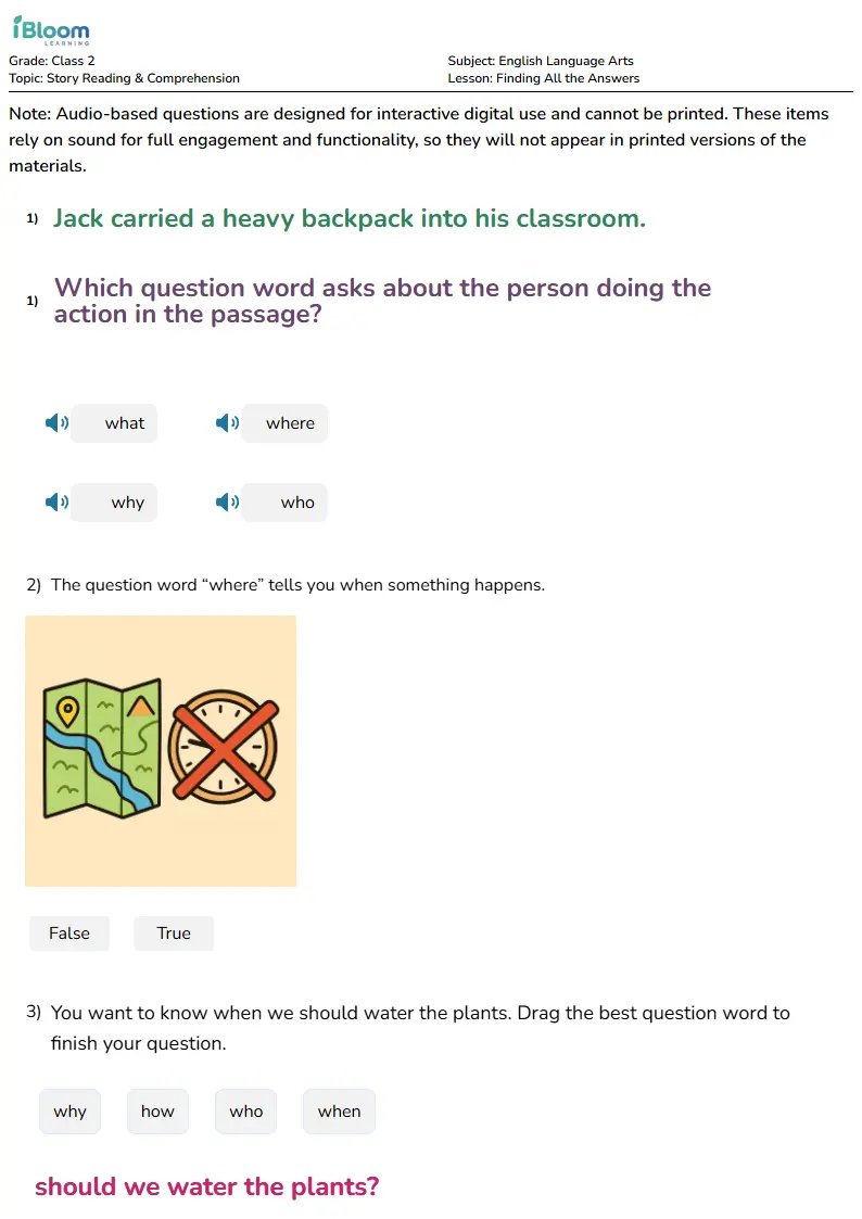 Finding All the Answers Lesson for Class 2