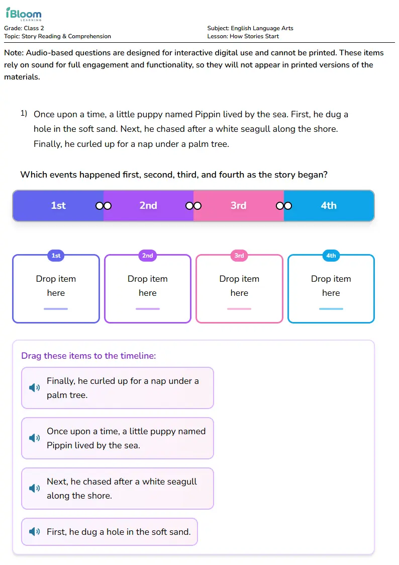 How Stories Start Lesson for Class 2