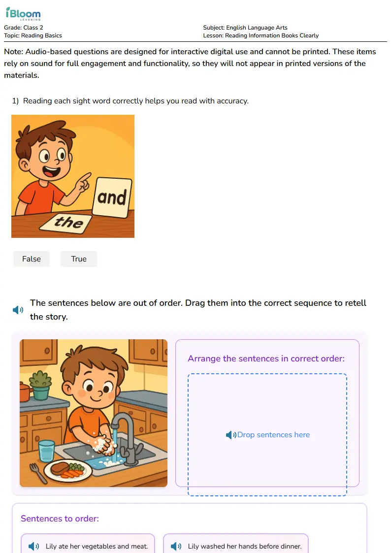 Reading Information Books Clearly Lesson for Class 2 | iBloom