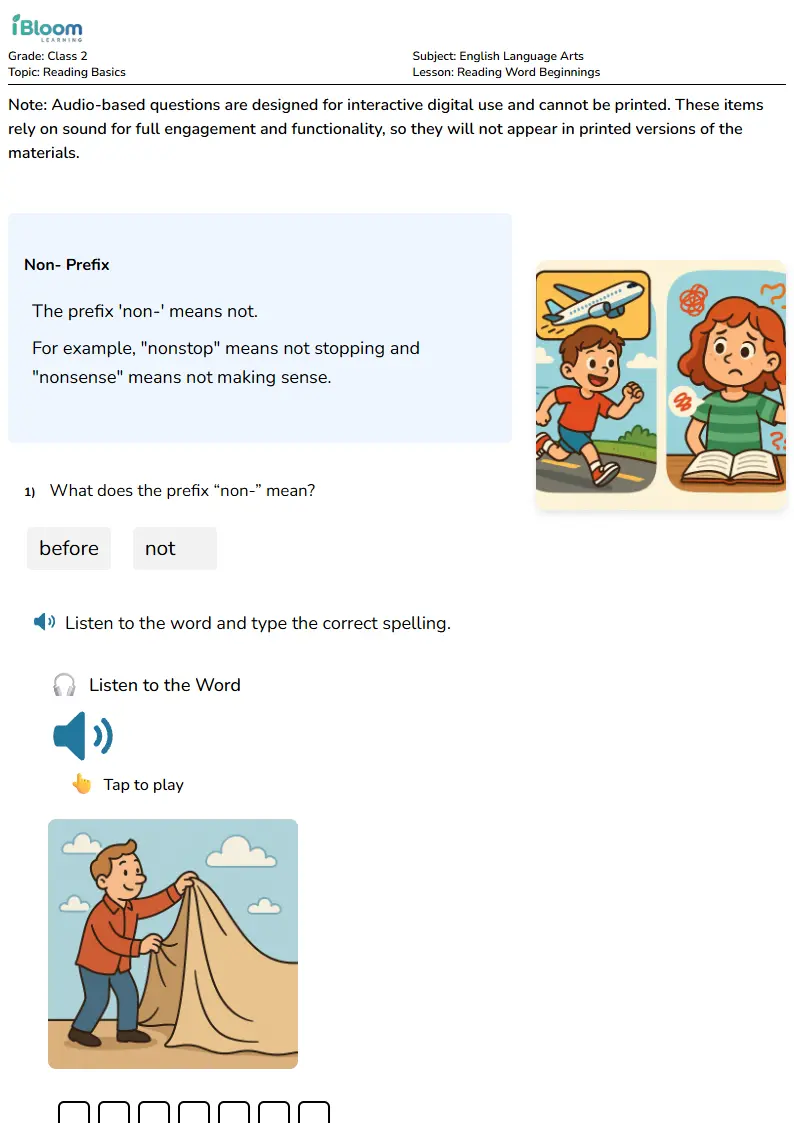 Reading Word Beginnings Lesson for Class 2 | iBloom