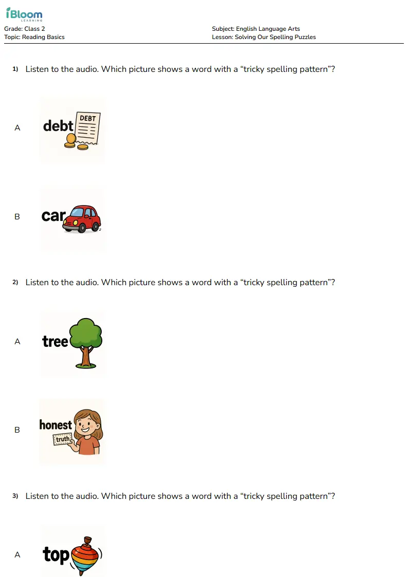 Solving Our Spelling Puzzles Lesson for Class 2 | iBloom
