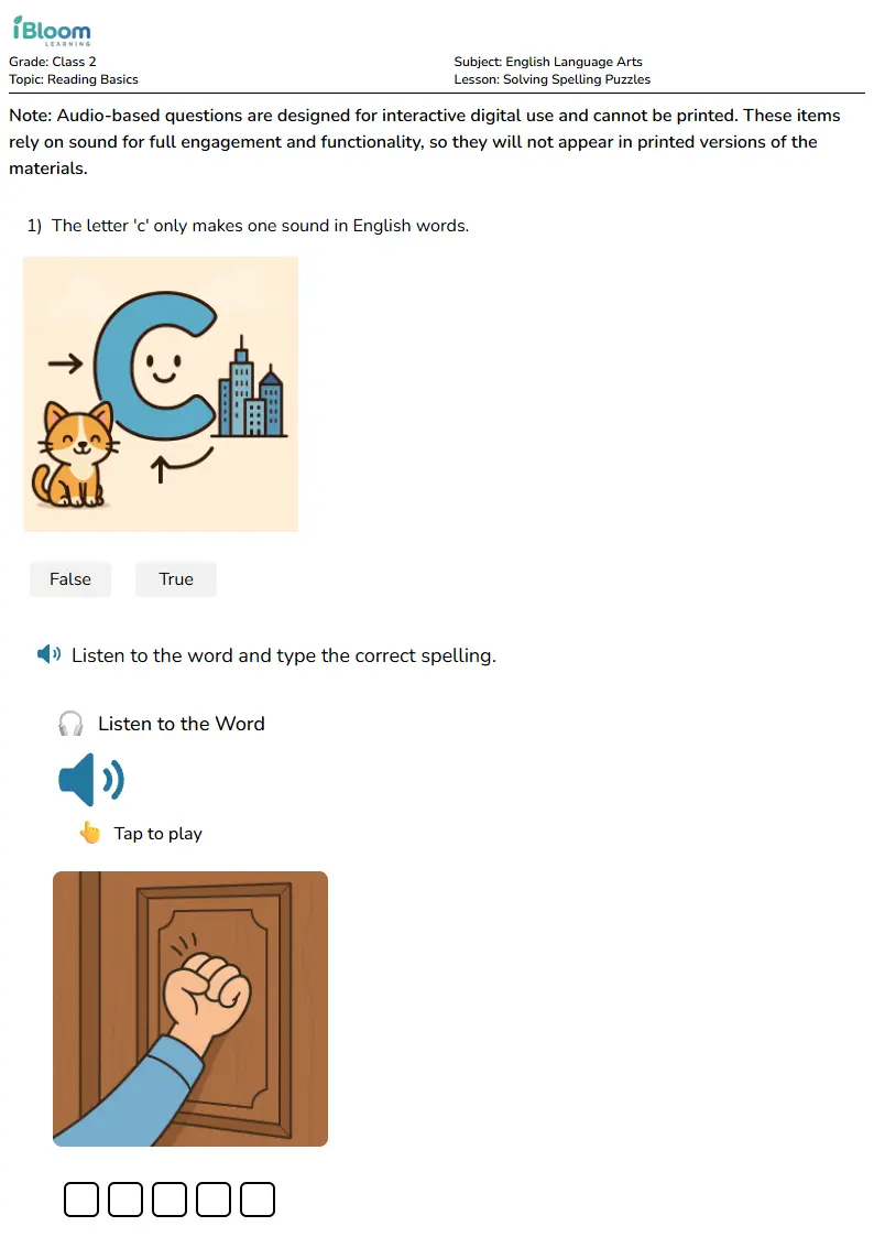 Solving Spelling Puzzles Lesson for Class 2 | iBloom