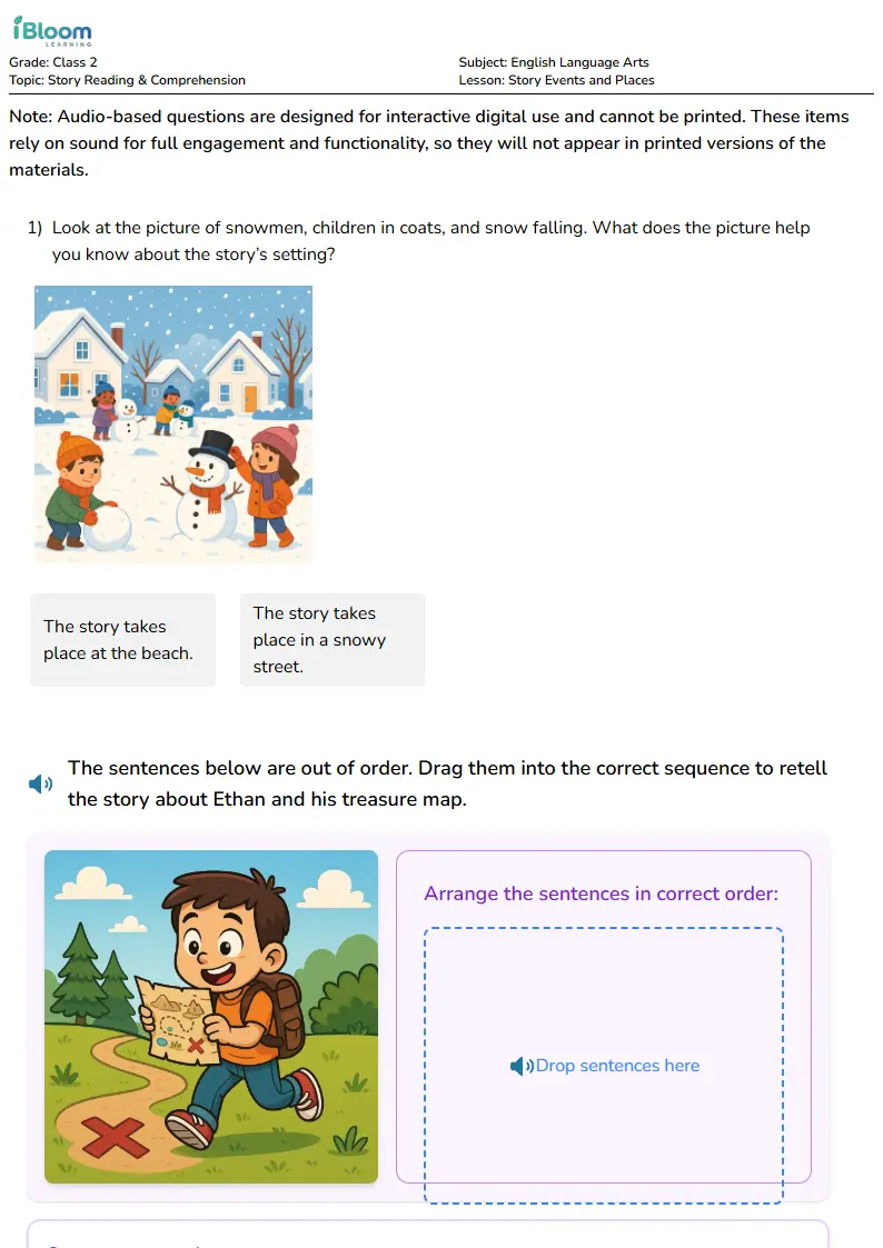Story Events and Places Lesson for Class 2 | iBloom