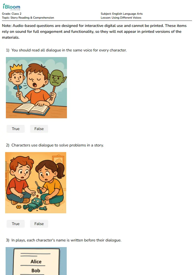 Using Different Voices Lesson for Class 2 | iBloom