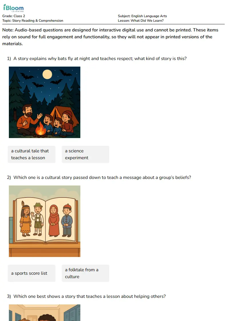 What Did We Learn? Lesson for Class 2 | iBloom