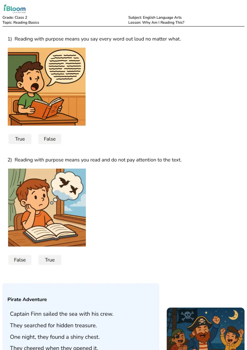 Why Am I Reading This? Lesson for Class 2 | iBloom