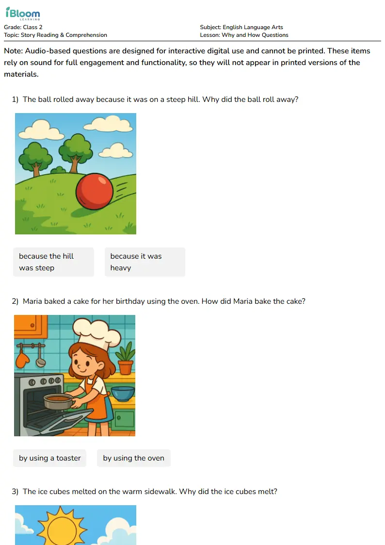 Why and How Questions Lesson for Class 2 | iBloom
