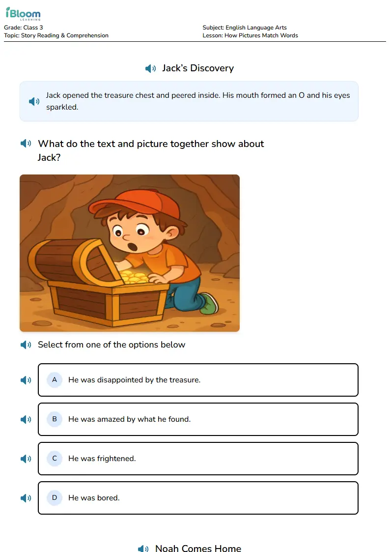 How Pictures Match Words Lesson for Class 3