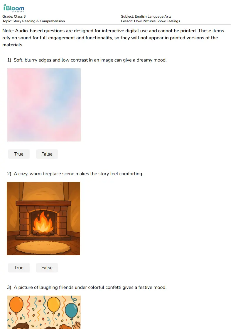 How Pictures Show Feelings Lesson for Class 3