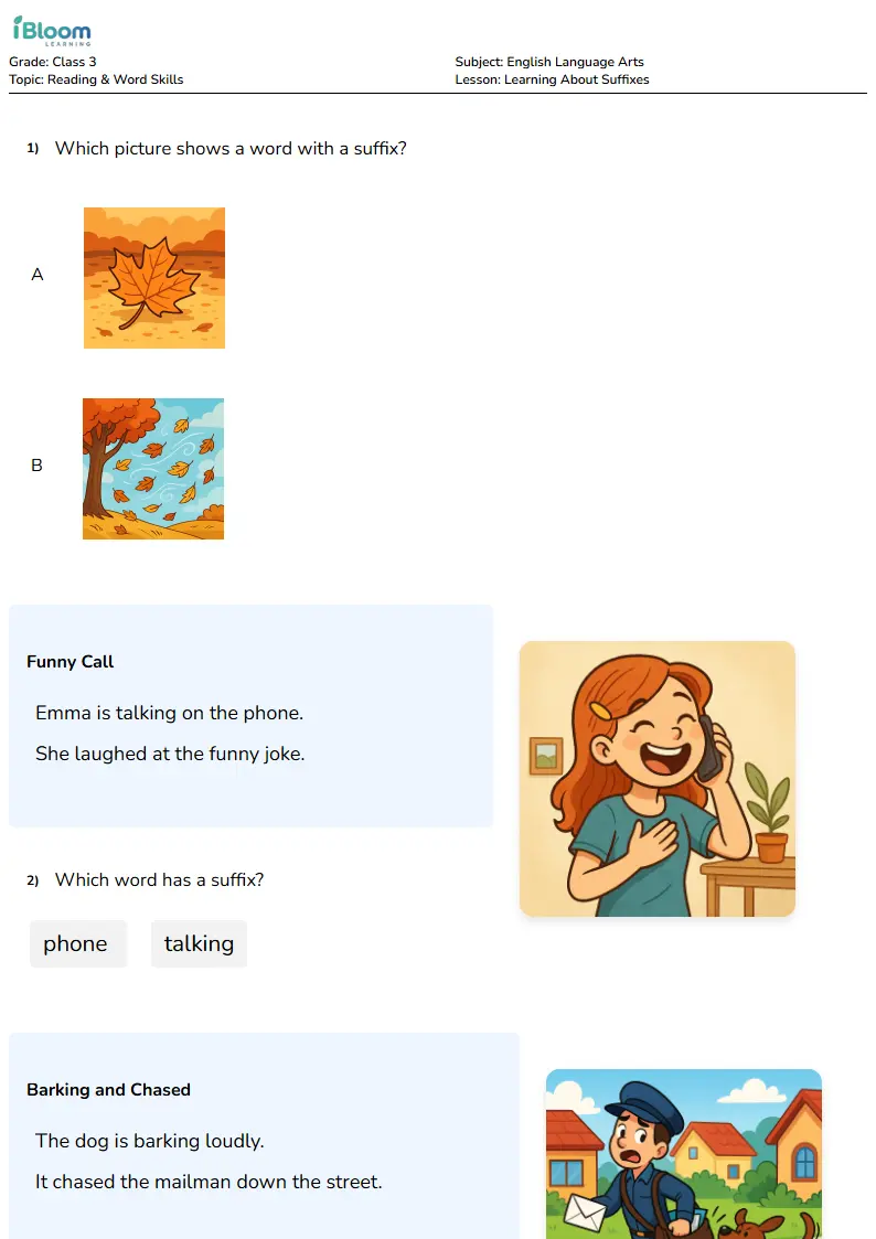 Learning About Suffixes Lesson for Class 3 | iBloom