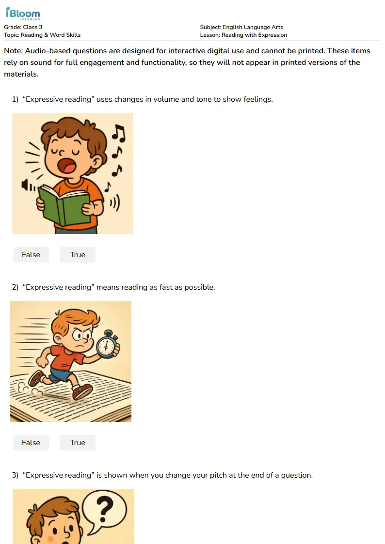 Reading with Expression Lesson for Class 3 | iBloom