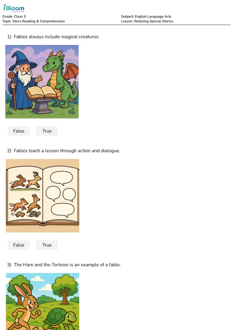 Retelling Special Stories Lesson for Class 3 | iBloom