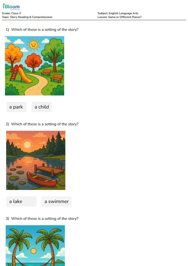 Same or Different Places? Lesson for Class 3 | iBloom