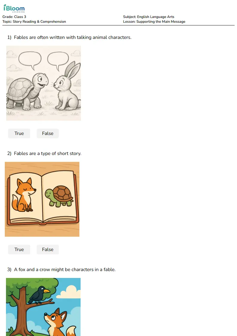 Supporting the Main Message Lesson for Class 3 | iBloom