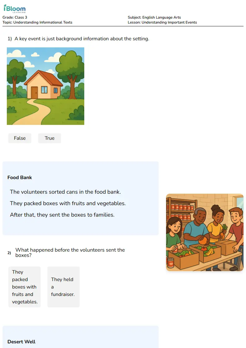 Understanding Important Events Lesson for Class 3 | iBloom