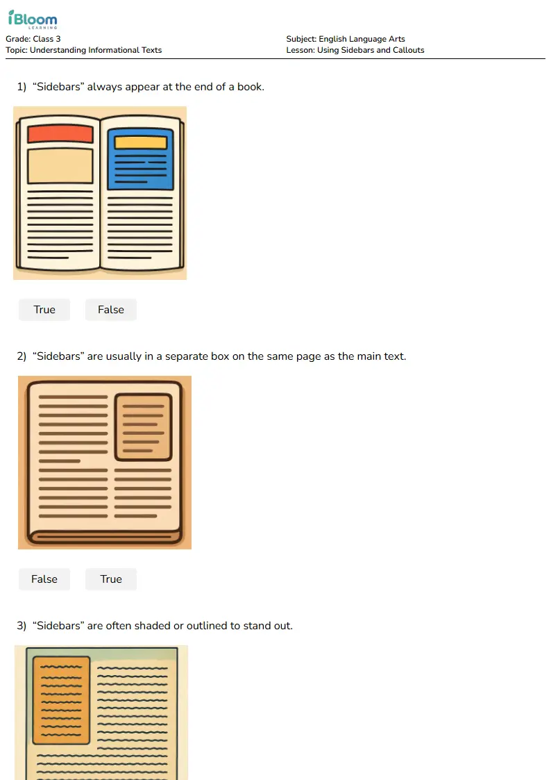 Using Sidebars and Callouts Lesson for Class 3 | iBloom
