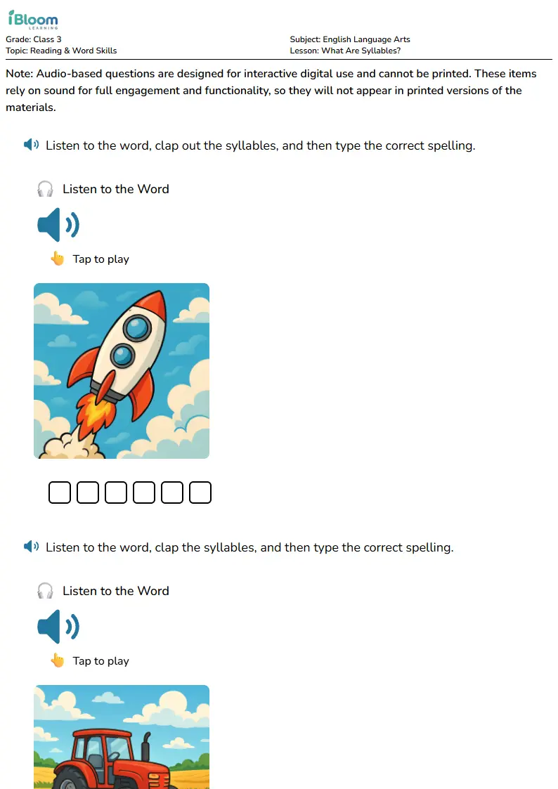 What Are Syllables? Lesson for Class 3 | iBloom