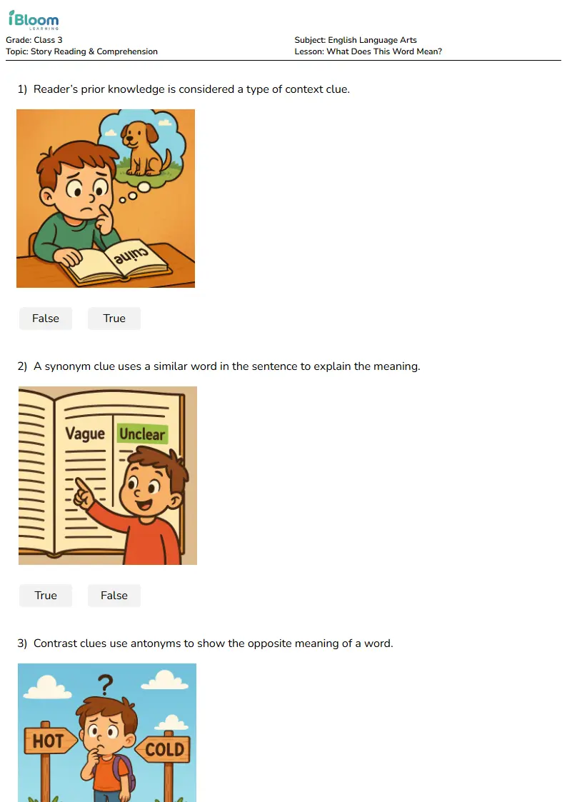 What Does This Word Mean? Lesson for Class 3 | iBloom