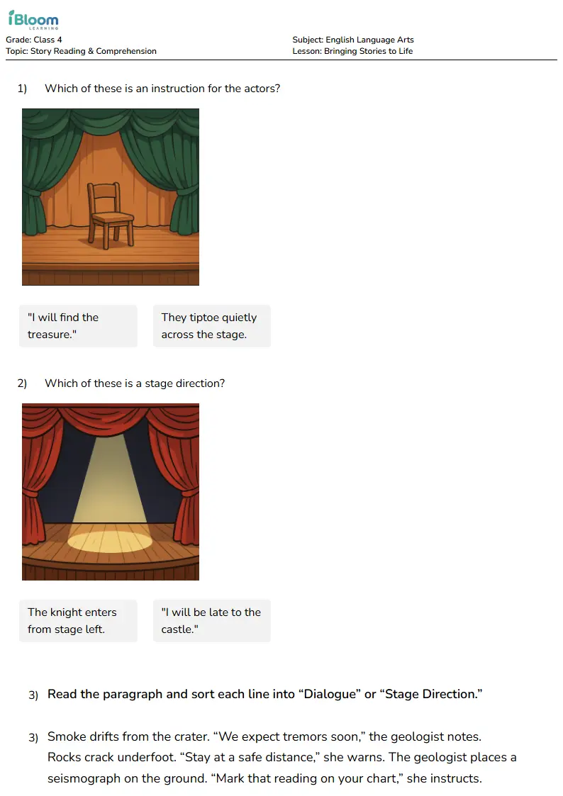 Bringing Stories to Life Lesson for Class 4