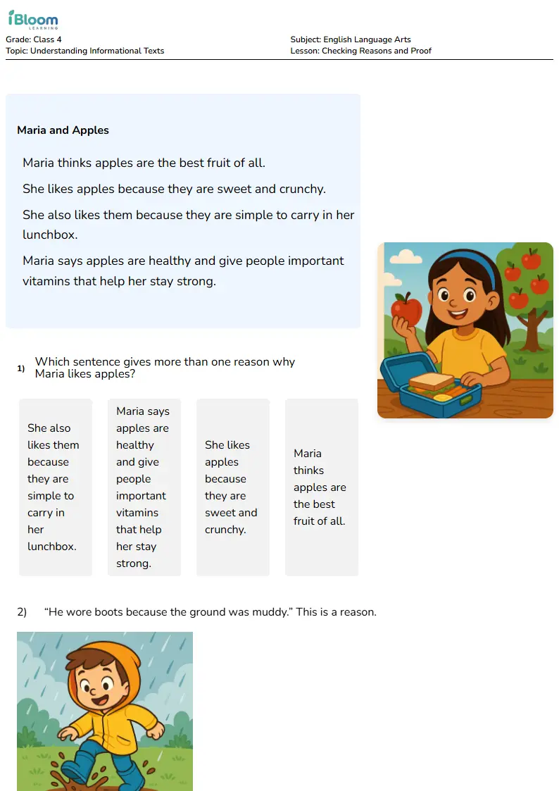 Checking Reasons and Proof Lesson for Class 4