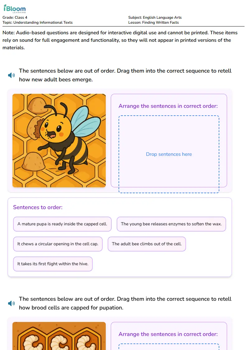 Finding Written Facts Lesson for Class 4