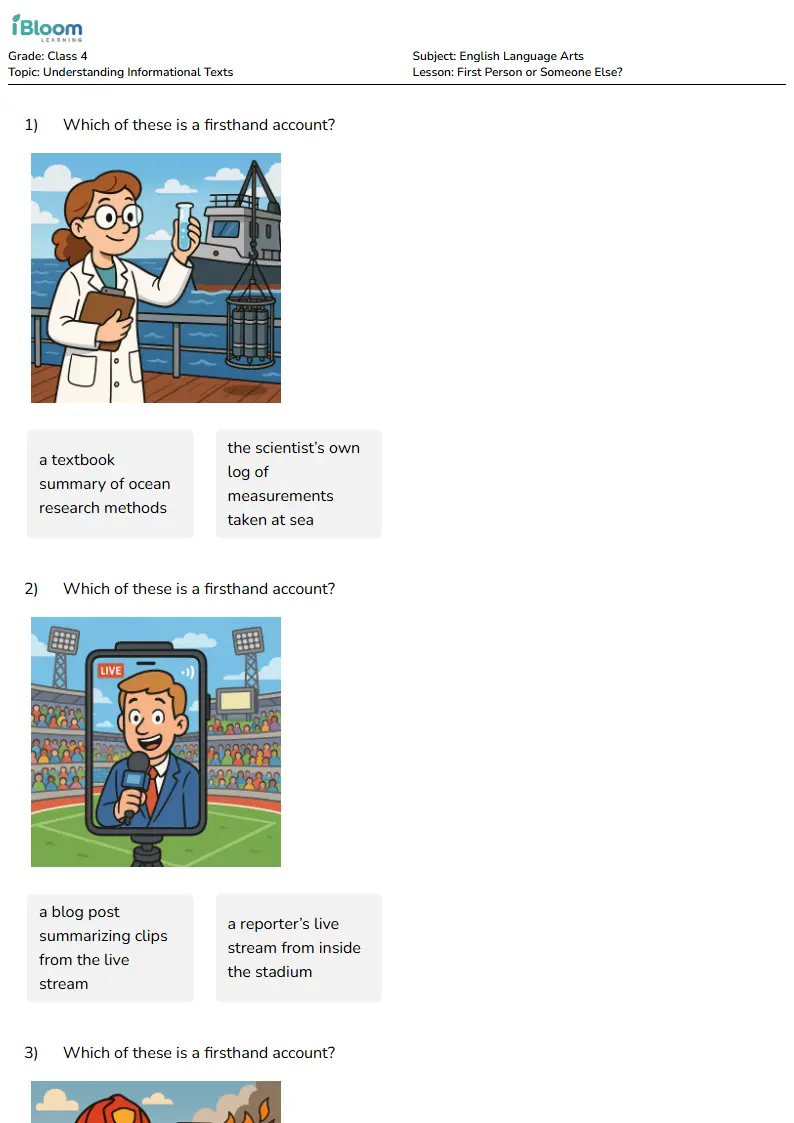 First Person or Someone Else? Lesson for Class 4 | iBloom