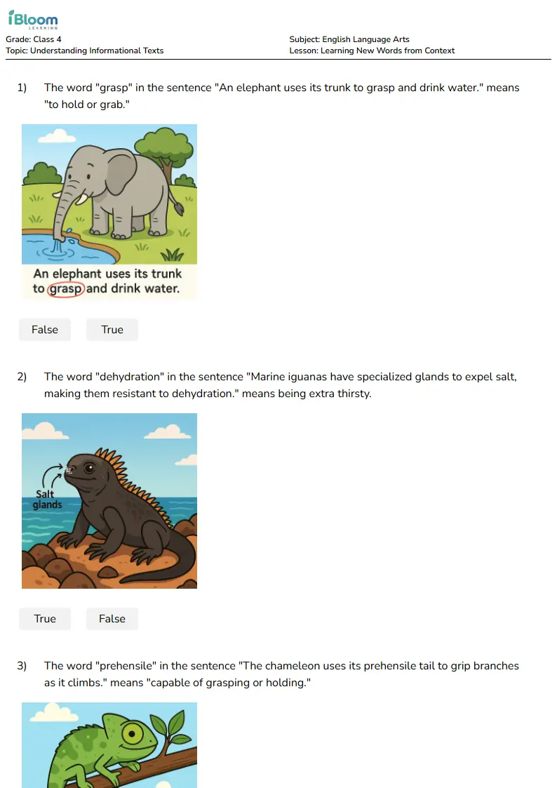 Learning New Words from Context Lesson for Class 4 | iBloom