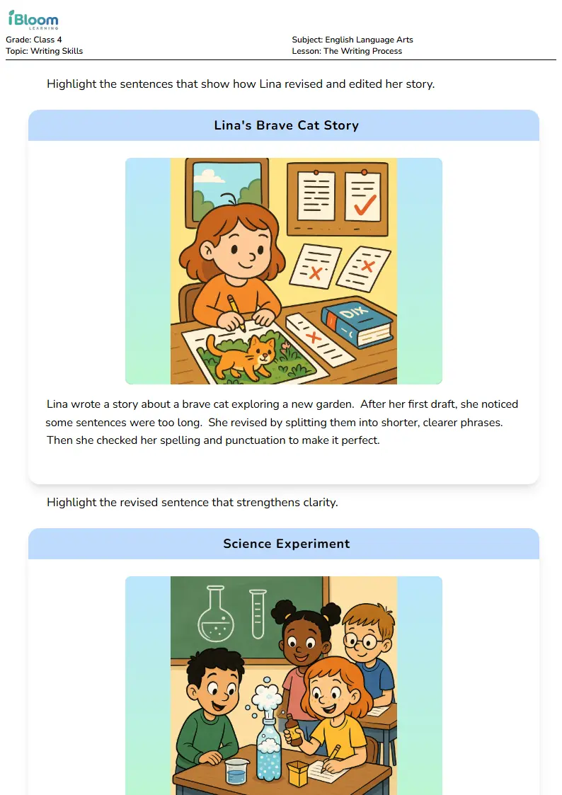 The Writing Process Lesson for Class 4 | iBloom