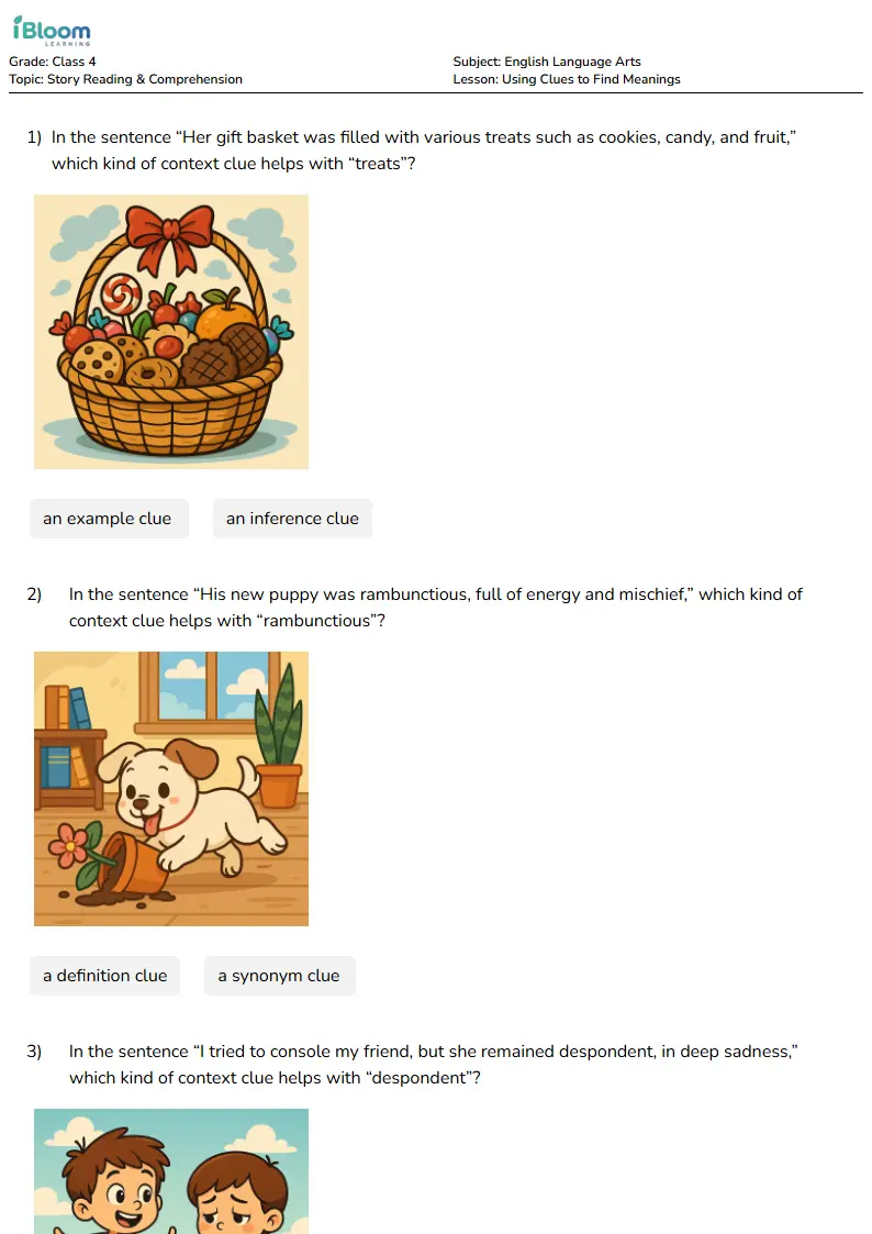Using Clues to Find Meanings Lesson for Class 4 | iBloom