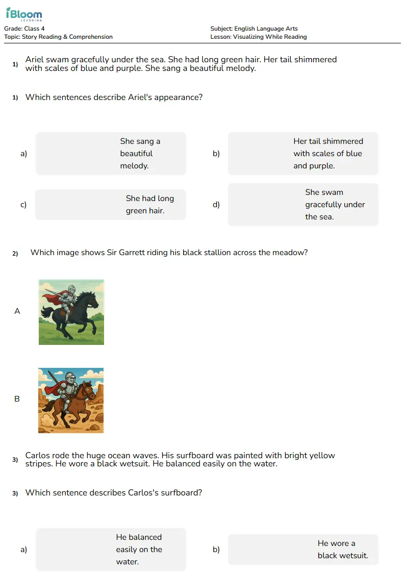 Visualizing While Reading Lesson for Class 4 | iBloom