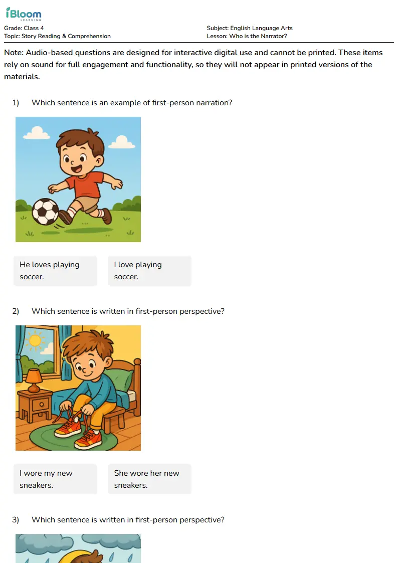 Who is the Narrator? Lesson for Class 4 | iBloom