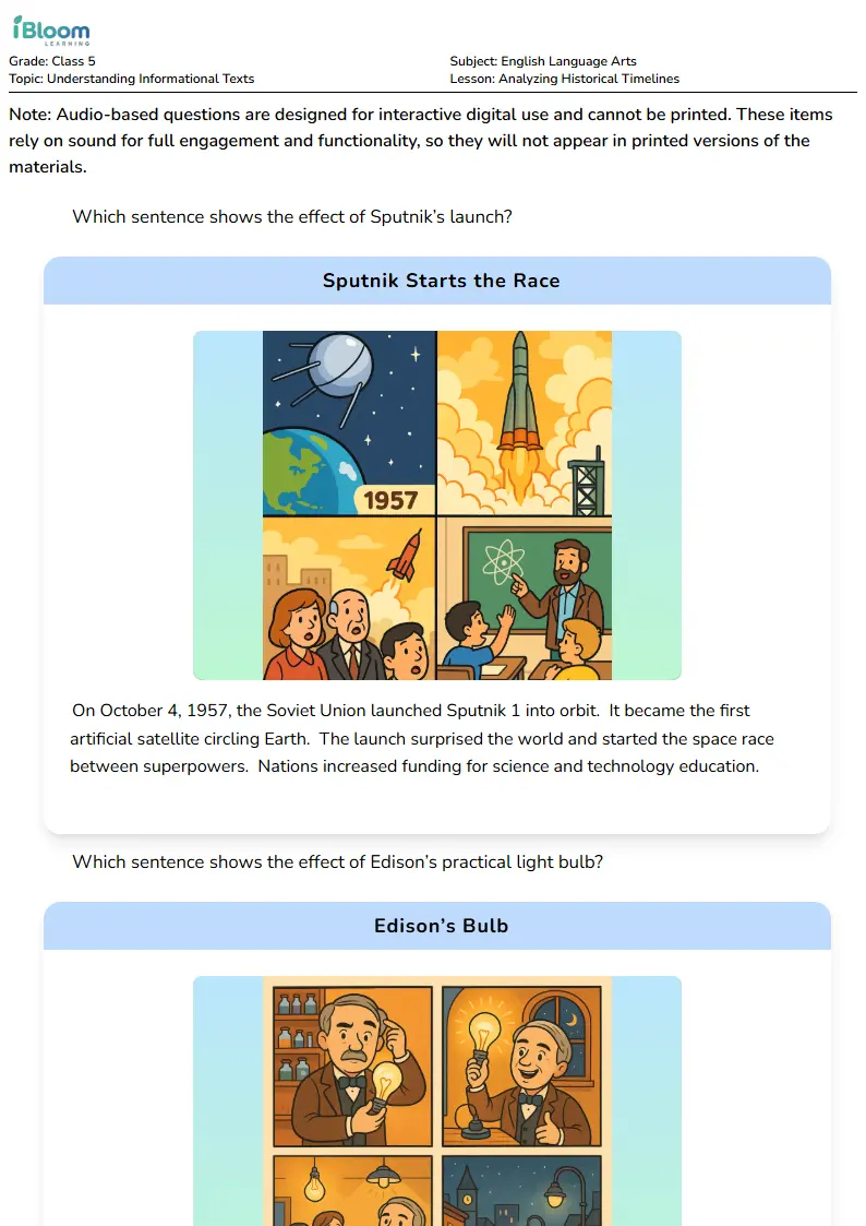 Analyzing Historical Timelines Lesson for Class 5