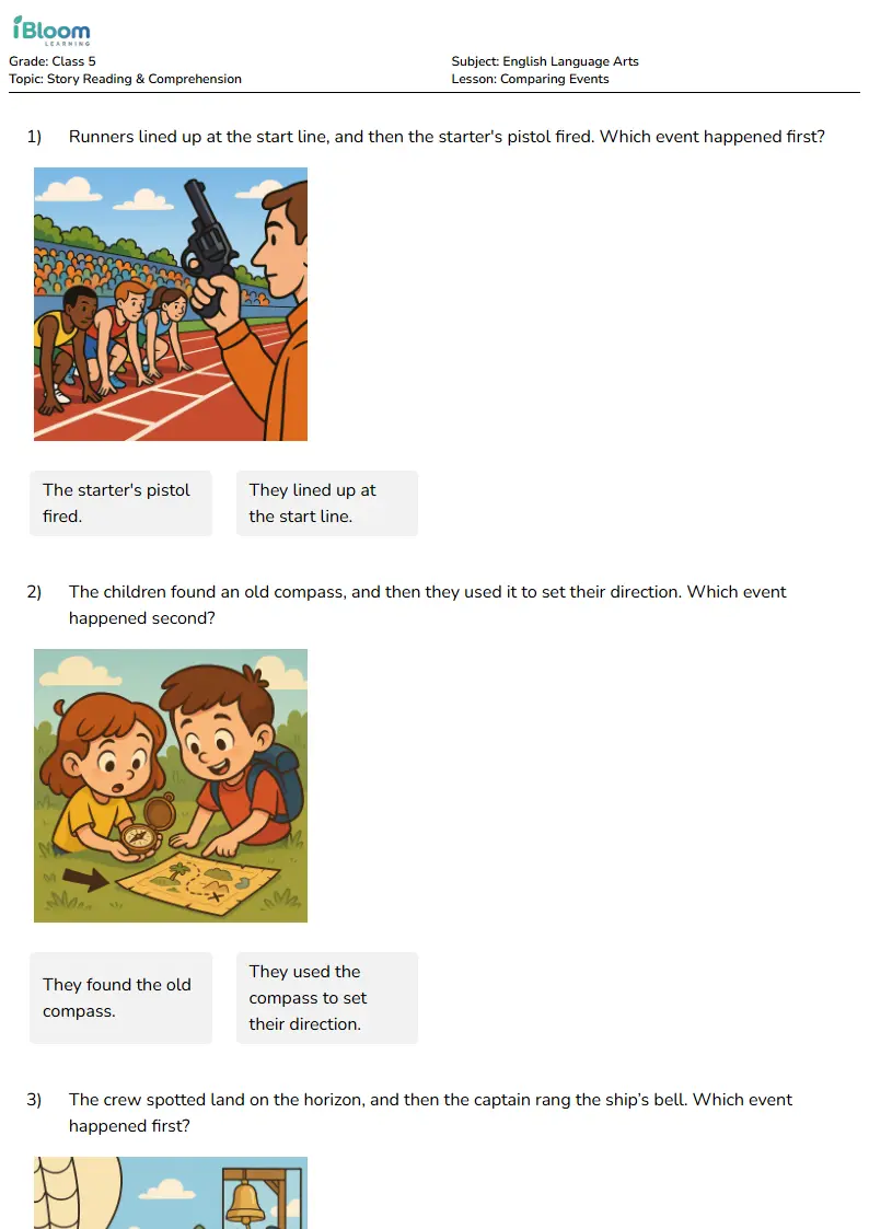 Comparing Events Lesson for Class 5