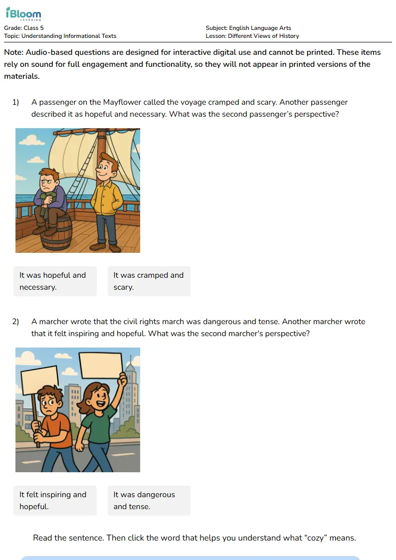 Different Views of History Lesson for Class 5