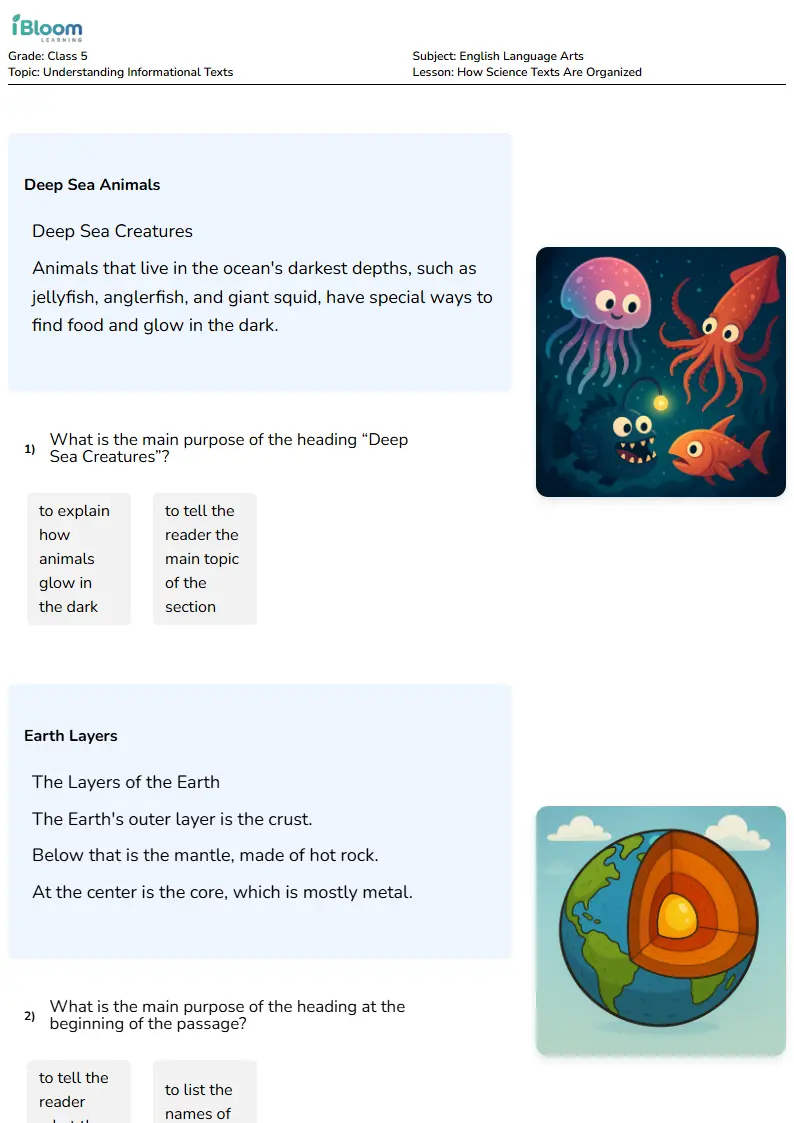 How Science Texts Are Organized Lesson for Class 5 | iBloom