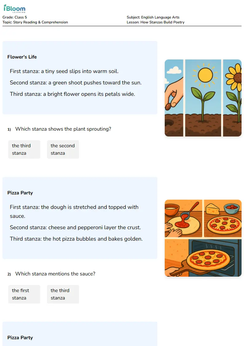 How Stanzas Build Poetry Lesson for Class 5 | iBloom