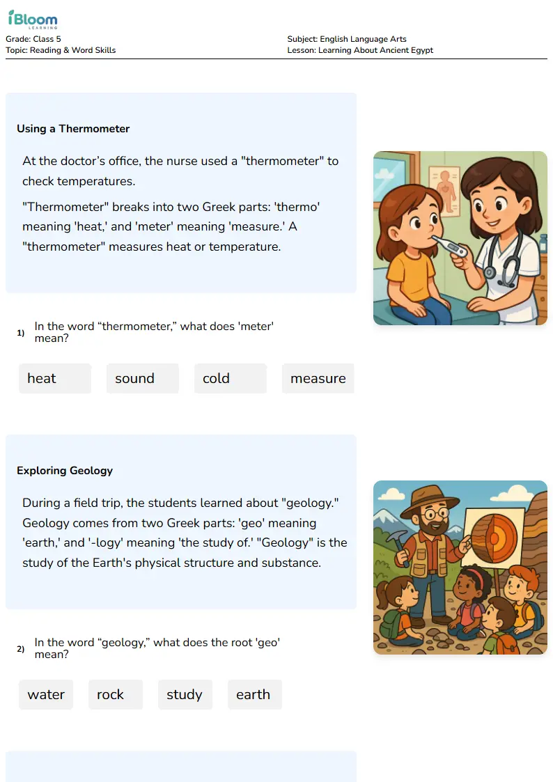 Learning About Ancient Egypt Lesson for Class 5 | iBloom