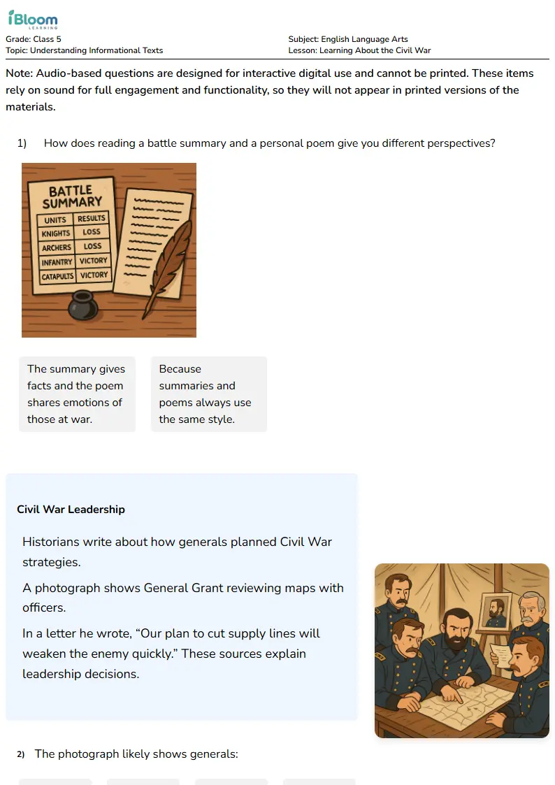 Learning About the Civil War Lesson for Class 5 | iBloom