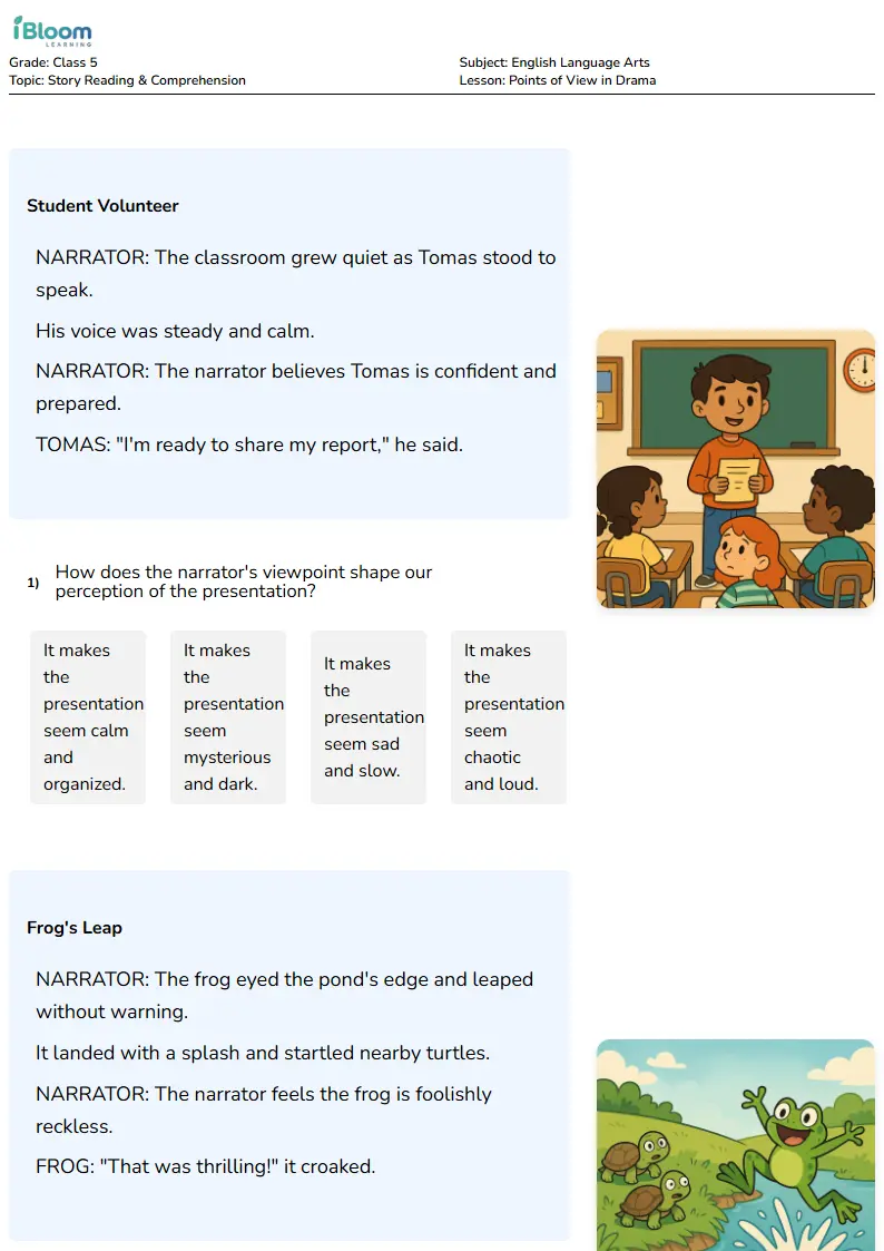 Points of View in Drama Lesson for Class 5 | iBloom