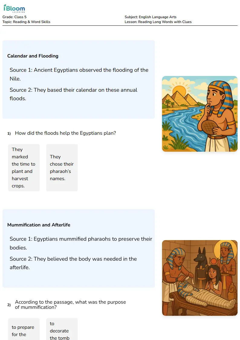 Reading Long Words with Clues Lesson for Class 5 | iBloom