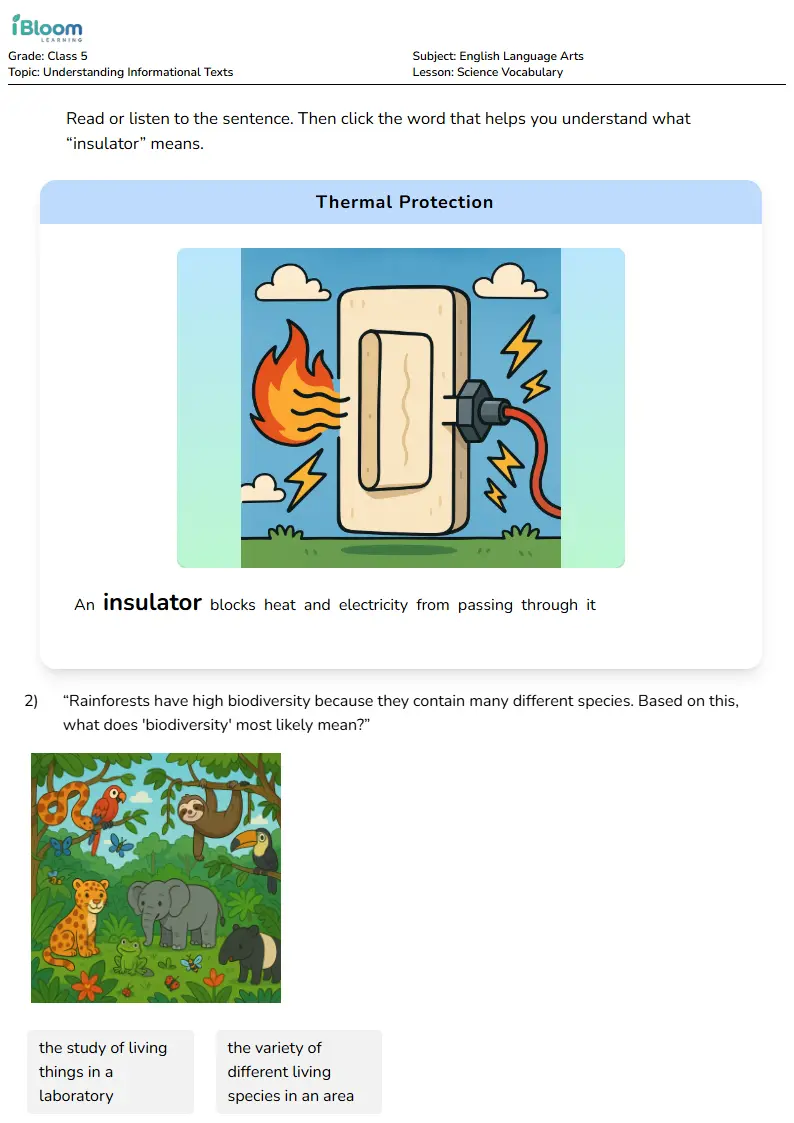 Science Vocabulary Lesson for Class 5 | iBloom