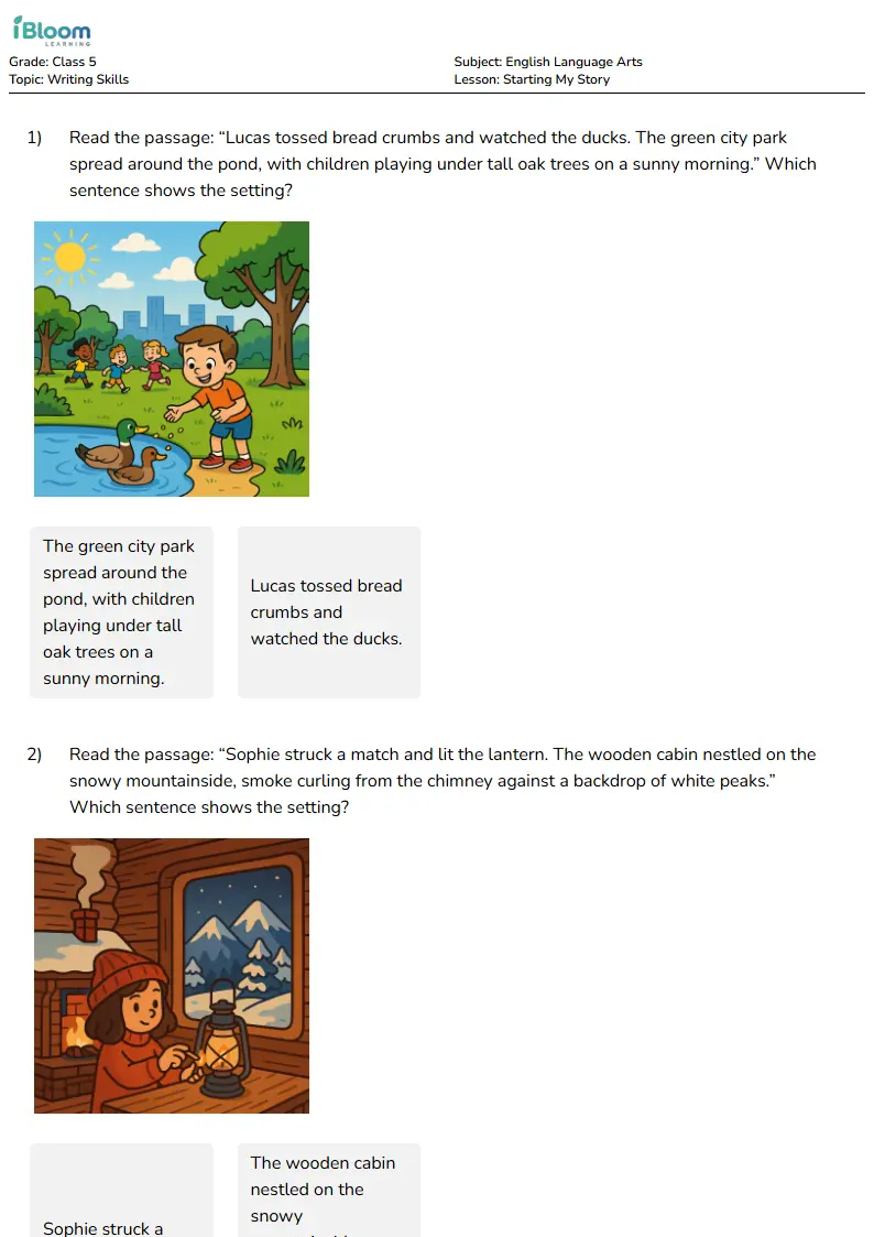 Starting My Story Lesson for Class 5 | iBloom