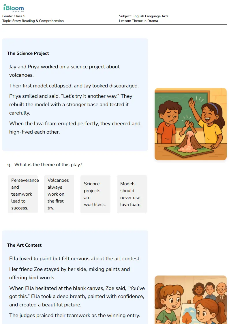 Theme in Drama Lesson for Class 5 | iBloom
